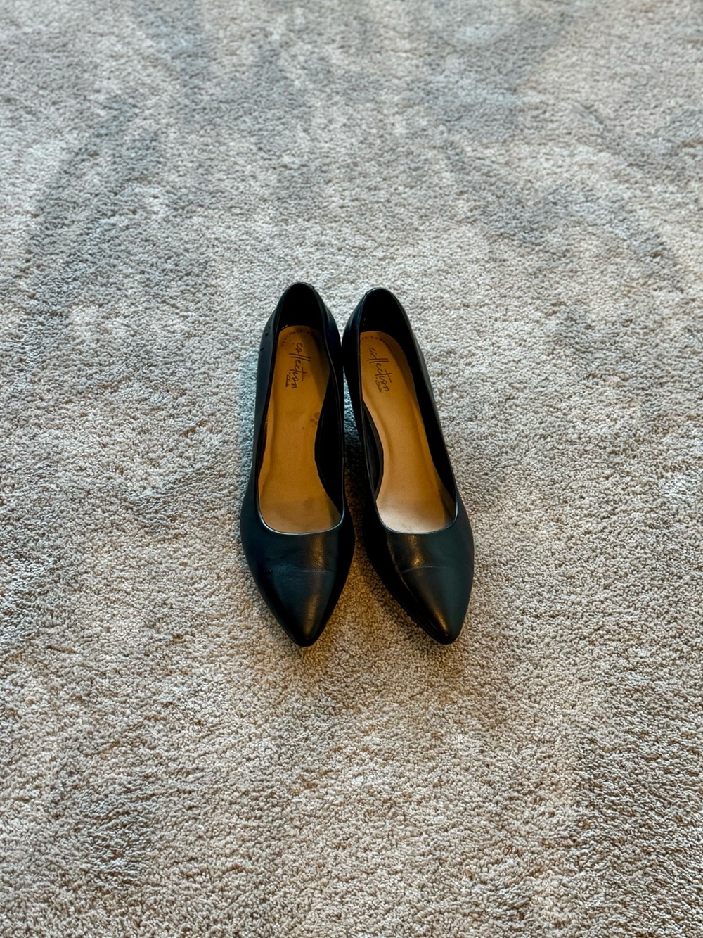 Clarks Black Pointed-Toe Heels